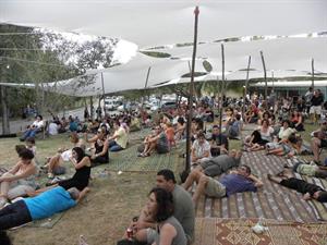 הקהל על הדשא בפארק בית שערים בפסטיבל מפוחית וגיטרה 2010